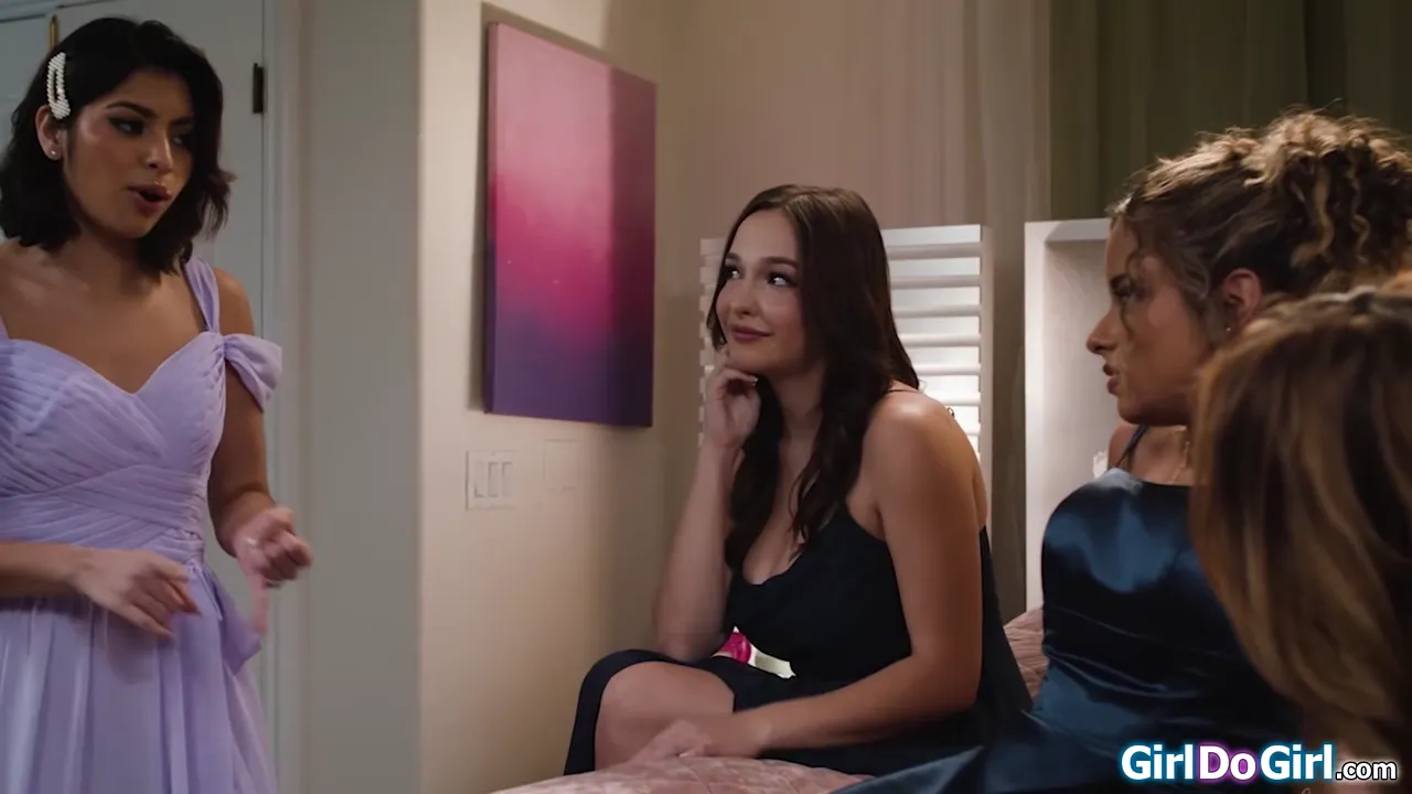 Were four hot and horny teen why not lick each others pussy