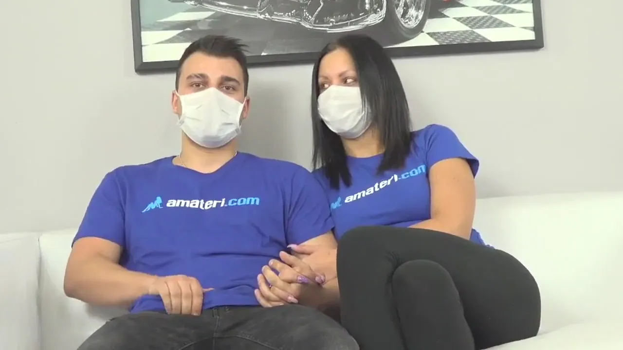 the horny couple is not afraid of coronavirus brunette wife asian european