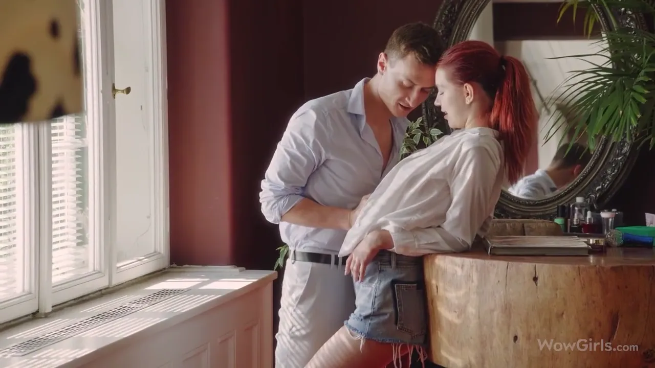 Sensual Oral Pleasure: Girl Delivers a Tender Blowjob to Her Suitor
