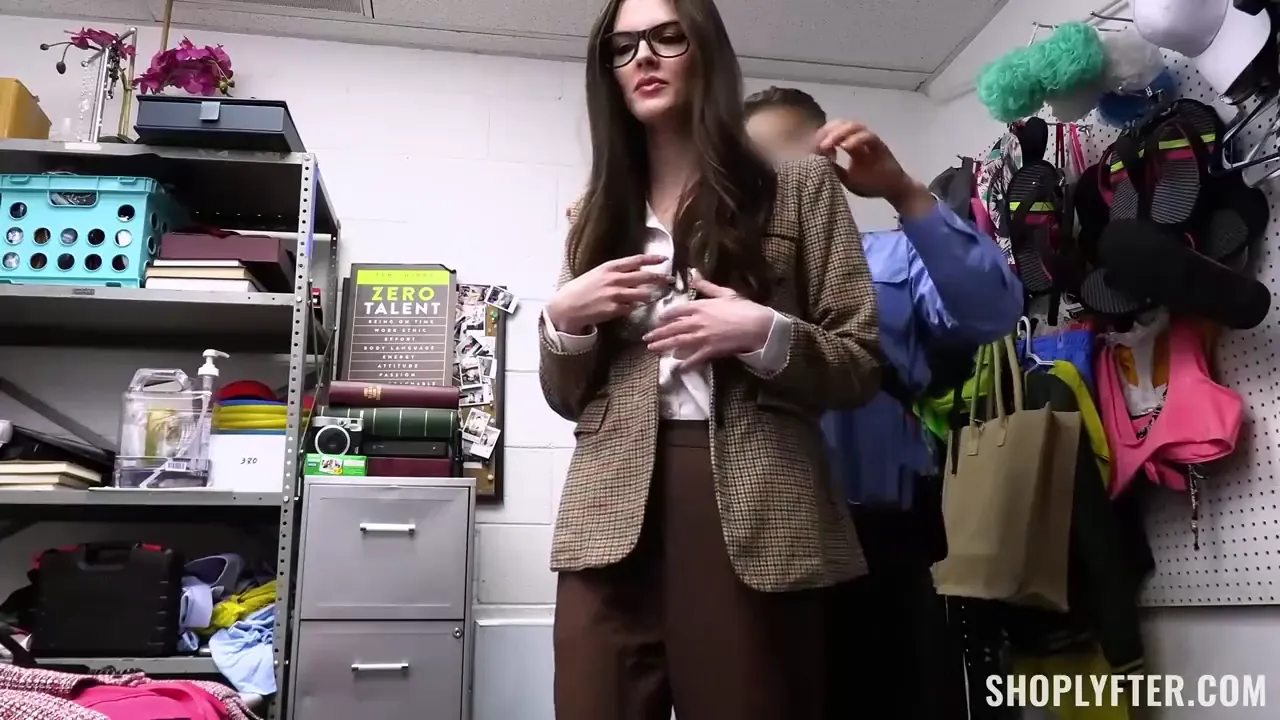 Clever Brunette in Glasses Unveils Her Hidden Desires