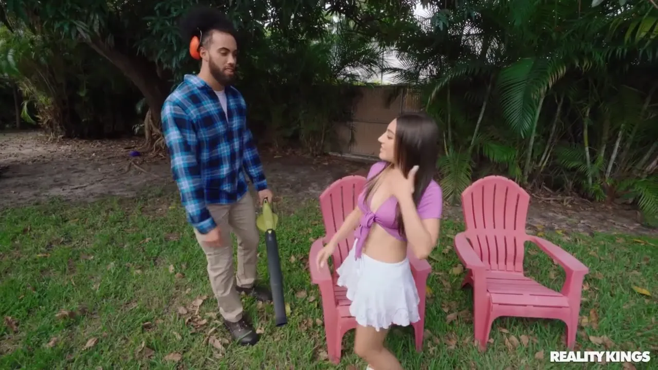 Young Woman Encountered by Stranger in Public Passion