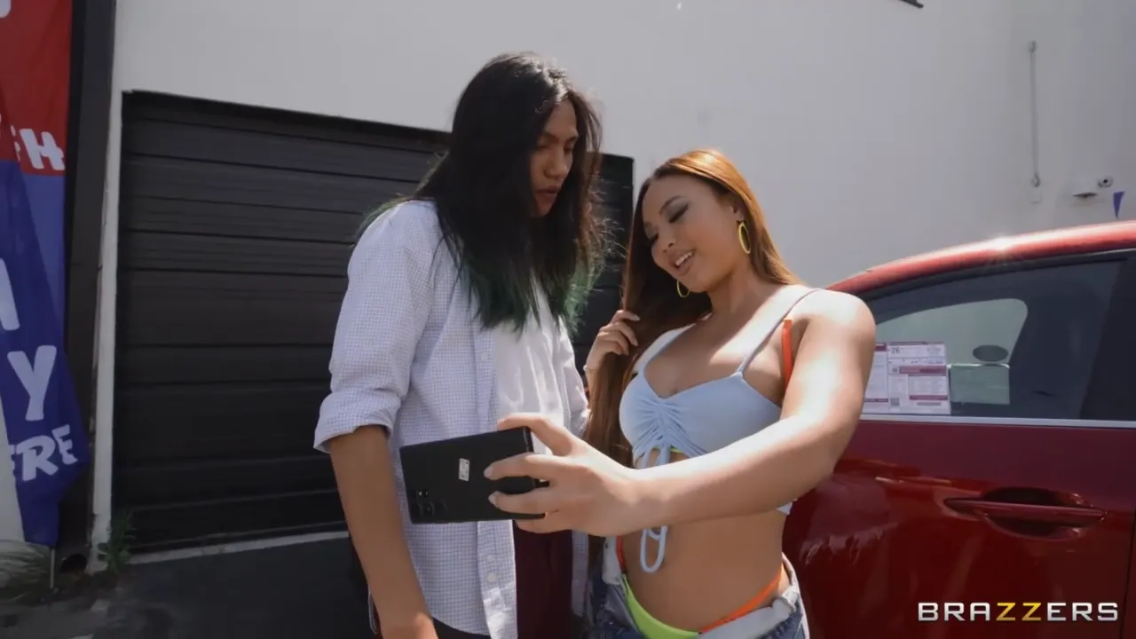 Seductive Asian Beauty with Curves Tempts a Stranger for an Intimate Encounter