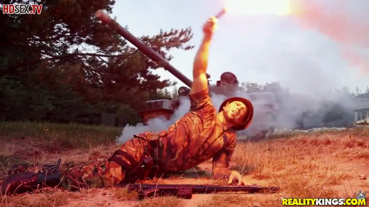 Beautiful Asian in Military Uniform Enjoys Sensuous Moments