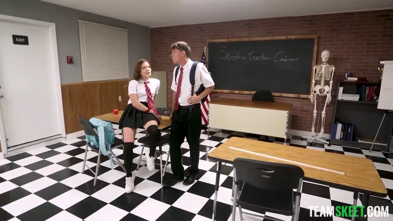 Thrilling Threesome: Two Girls and One Guy Ignite Passion in a Classroom