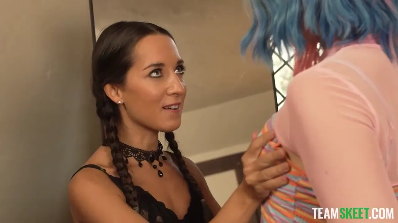 Young Alternative Girl Enjoys Fun with Her Friend