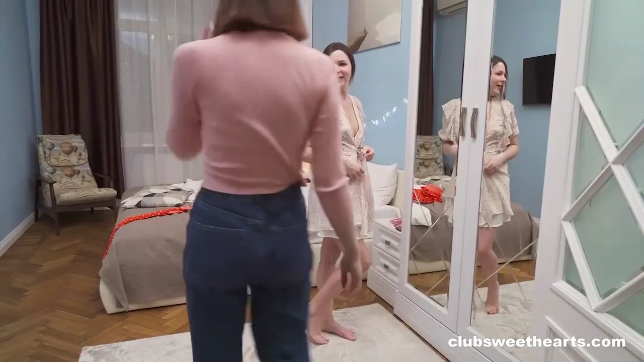 Two Charming Brunettes Explore Tender Lesbian Passion
