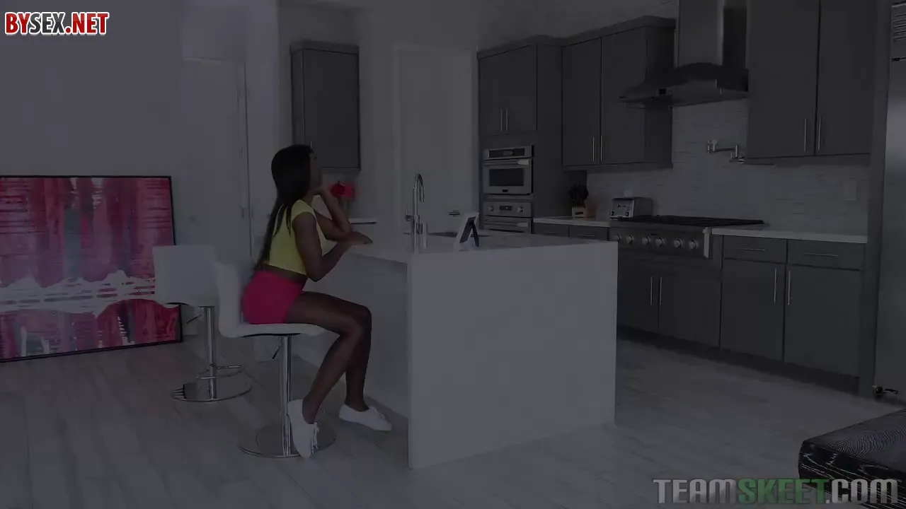 Sensational Long-Haired Beauty Shows Off in the Kitchen
