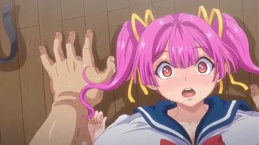 Uniform hentai teen with old man